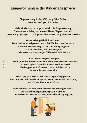 Eingewöhnung’s Infos für Eltern Eingewöhnung’s Infos für Eltern
